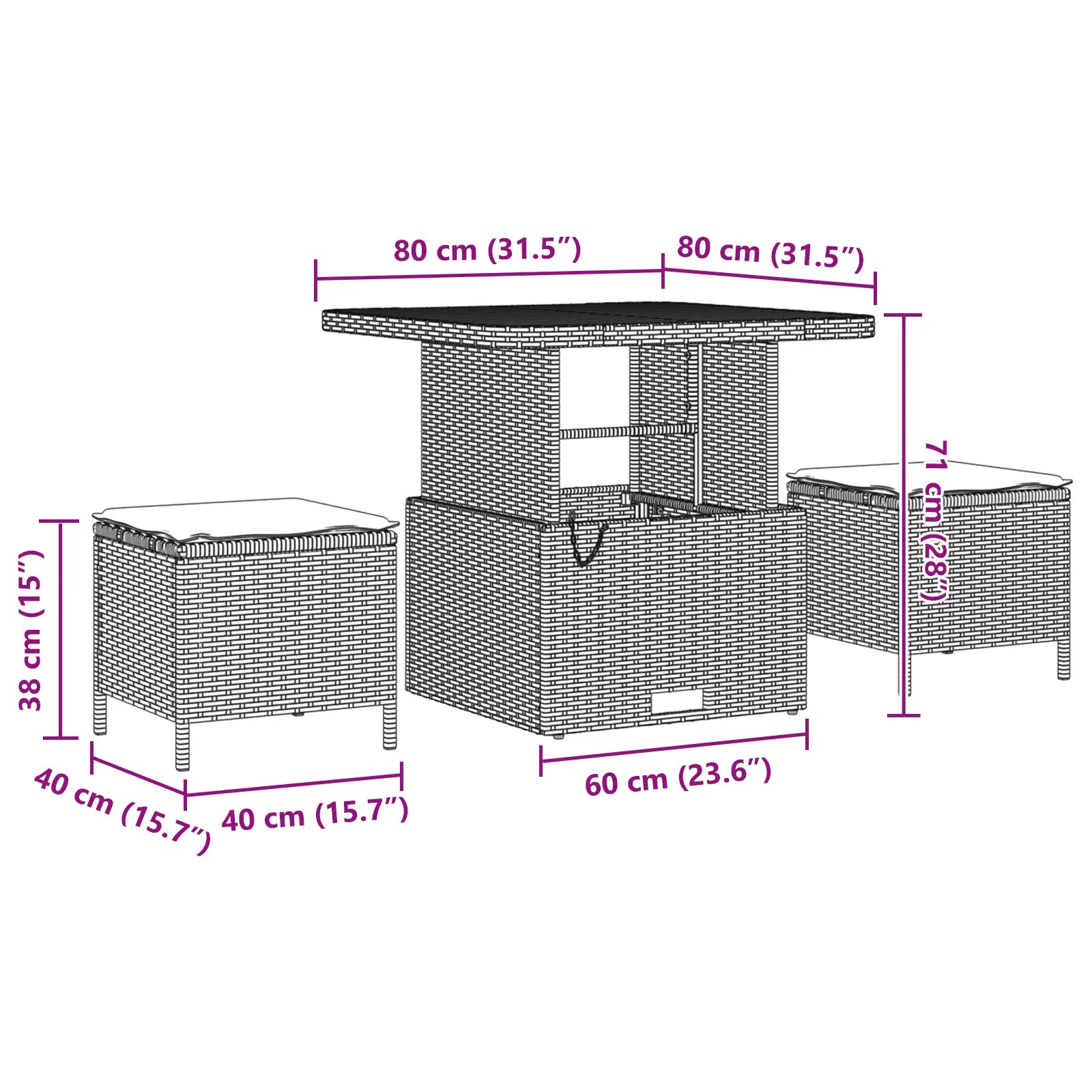 dimensions mobilier de jardin moderne deux personnes