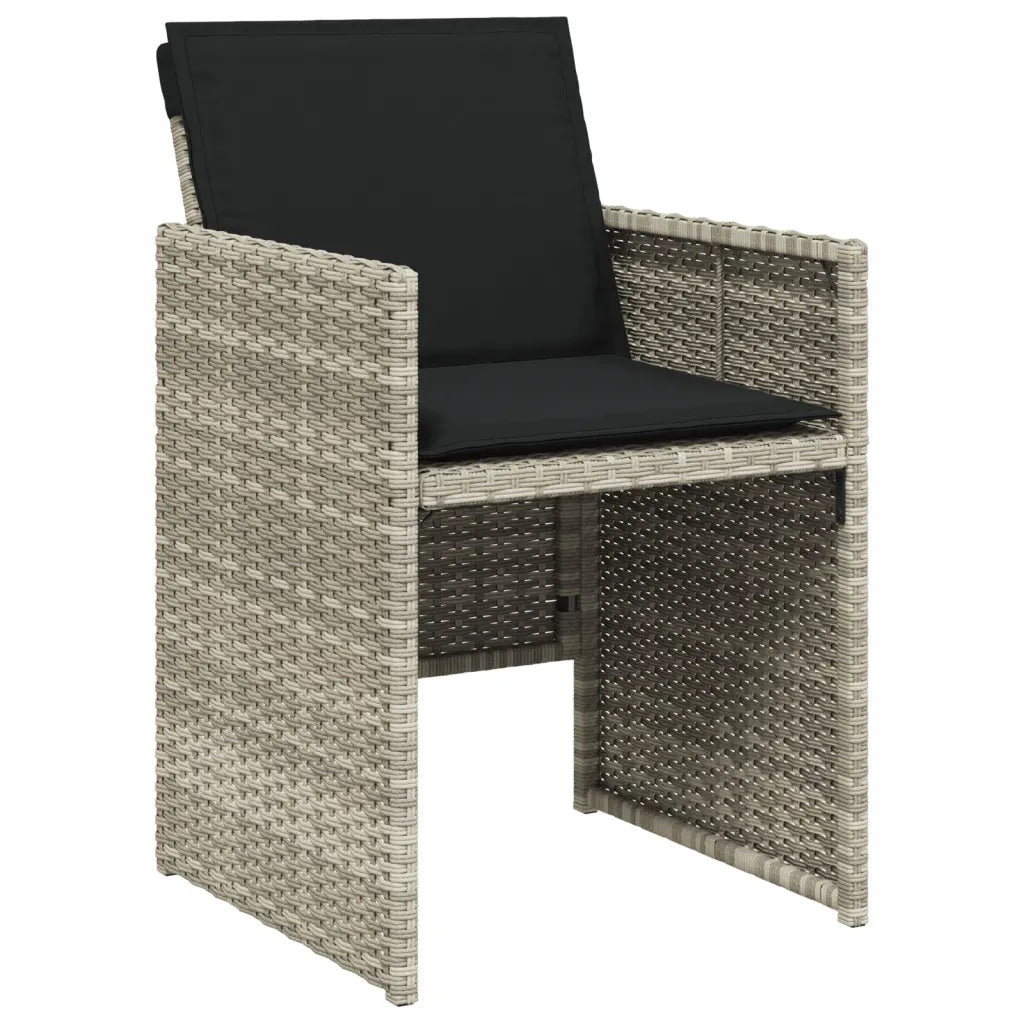 Fauteuil de Salon de Jardin en Rotin Gris Clair.