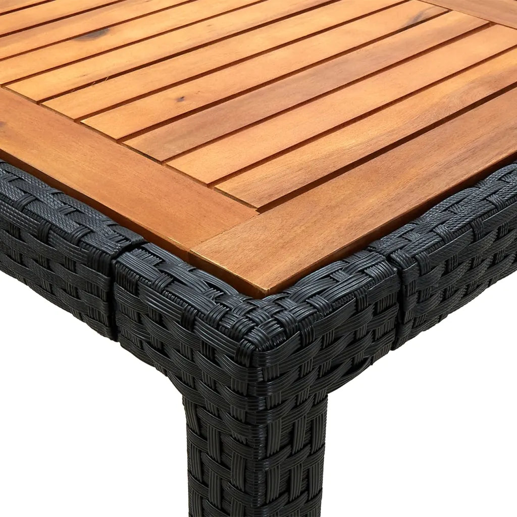 table de jardin en bois d’acacia et résine tressée