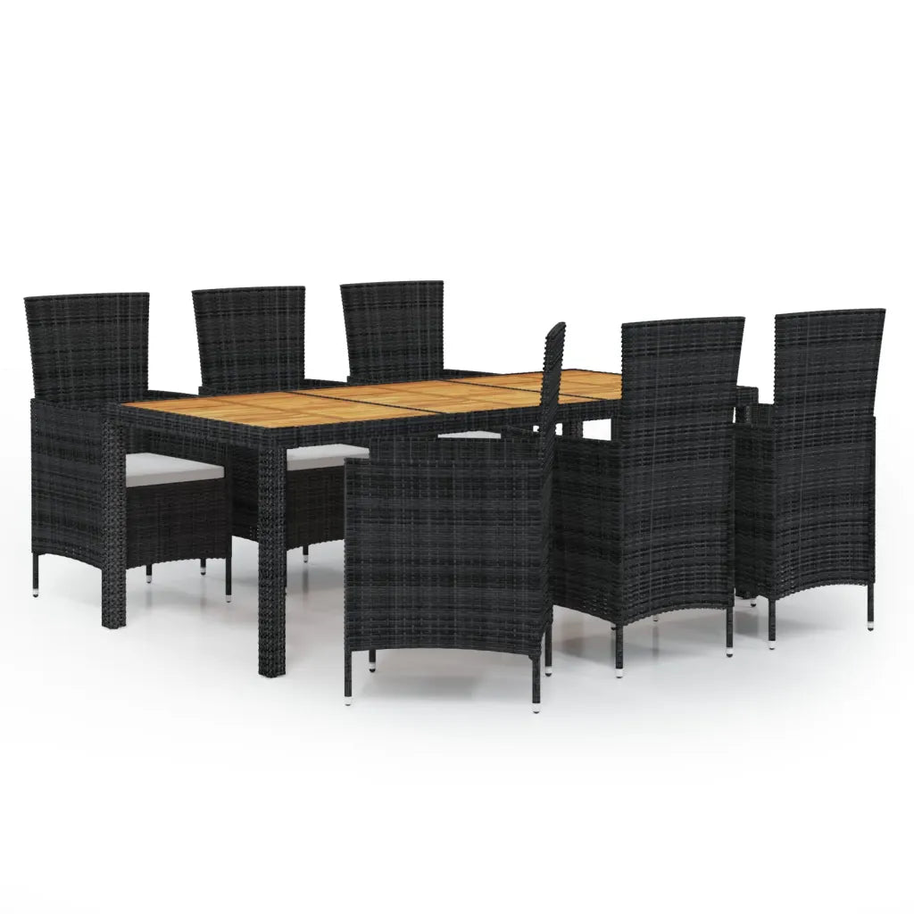 ensemble repas extérieur 6 personnes avec coussins crème