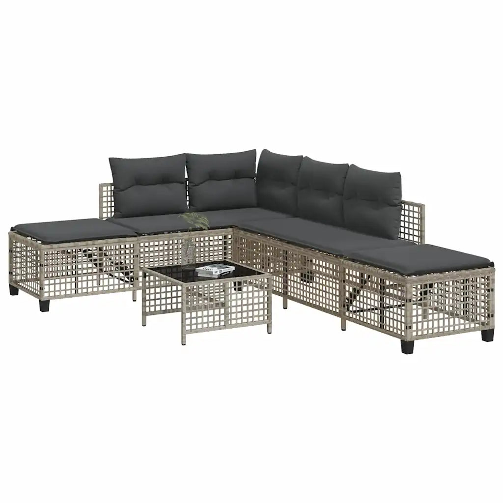 Ensemble de jardin d’angle gris et anthracite élégant et contemporain.