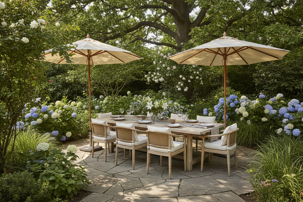 Bannière collection ensemble table et chaise de jardin design premium fond noir