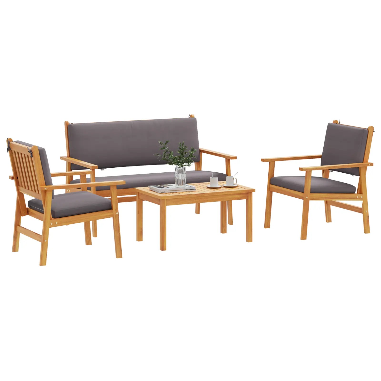 Mobilier extérieur en bois d’acacia durable et raffiné.