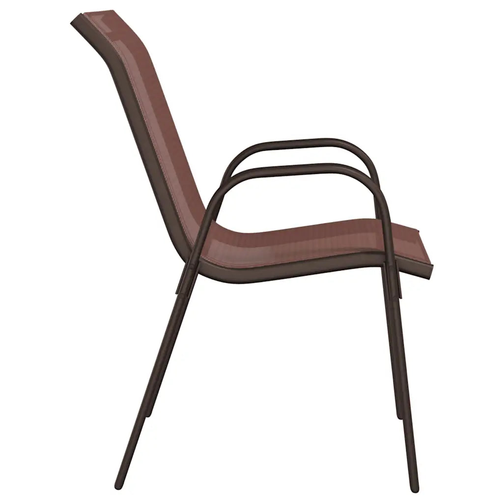 Chaise de jardin empilable marron design contemporain cadre acier thermolaqué