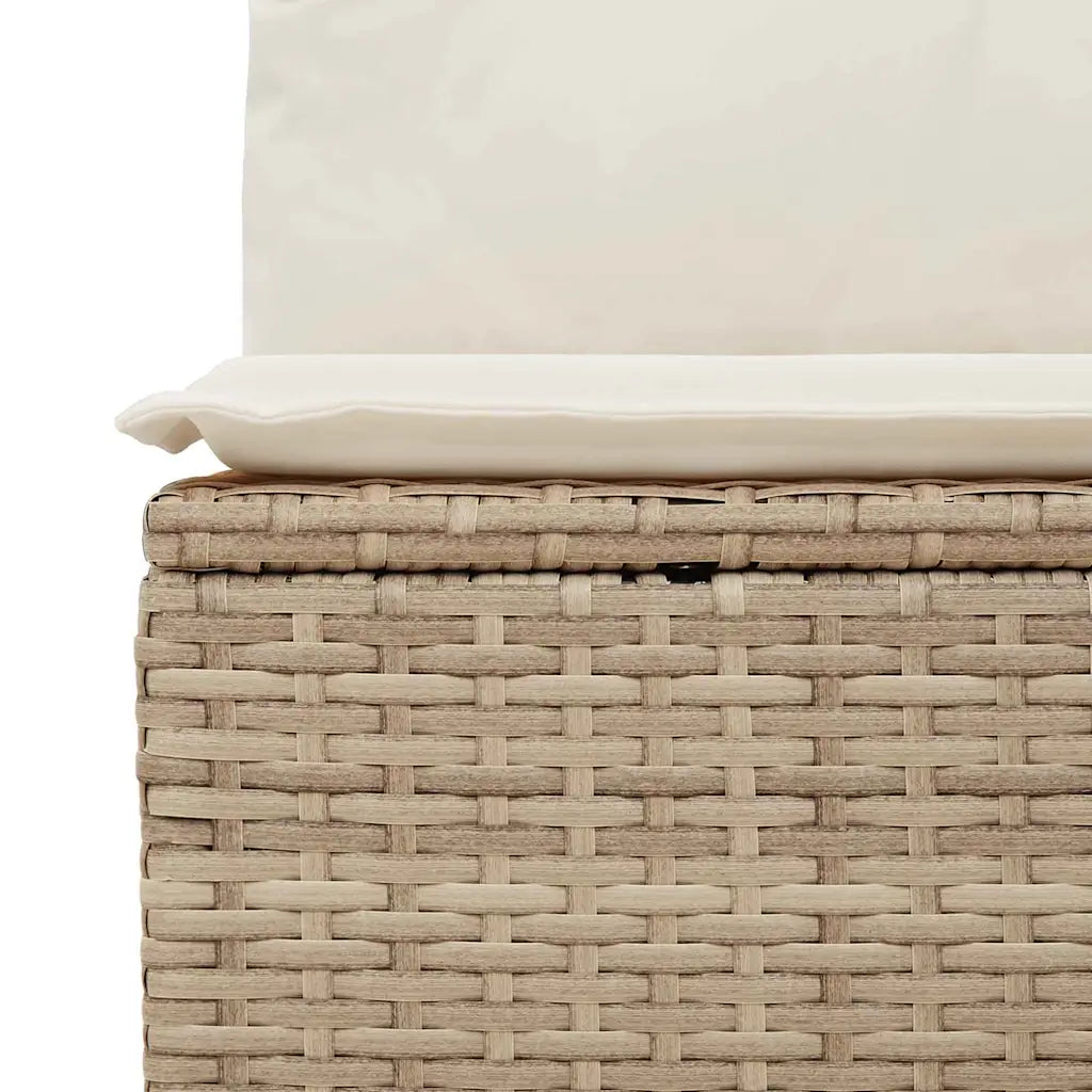 Salon de jardin beige polyrotin tissé main résistant UV
