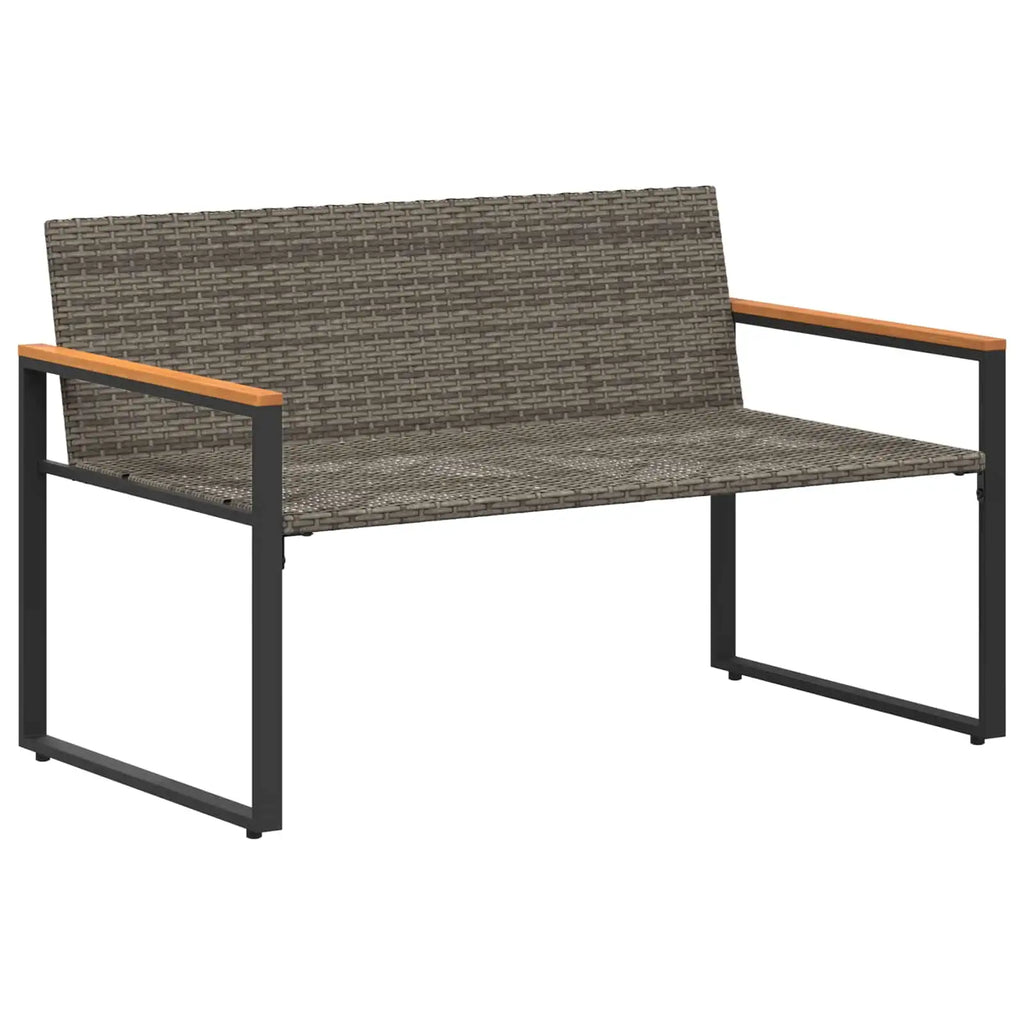 Détail des coussins amovibles avec fermeture éclair de la banquette de jardin en rotin

