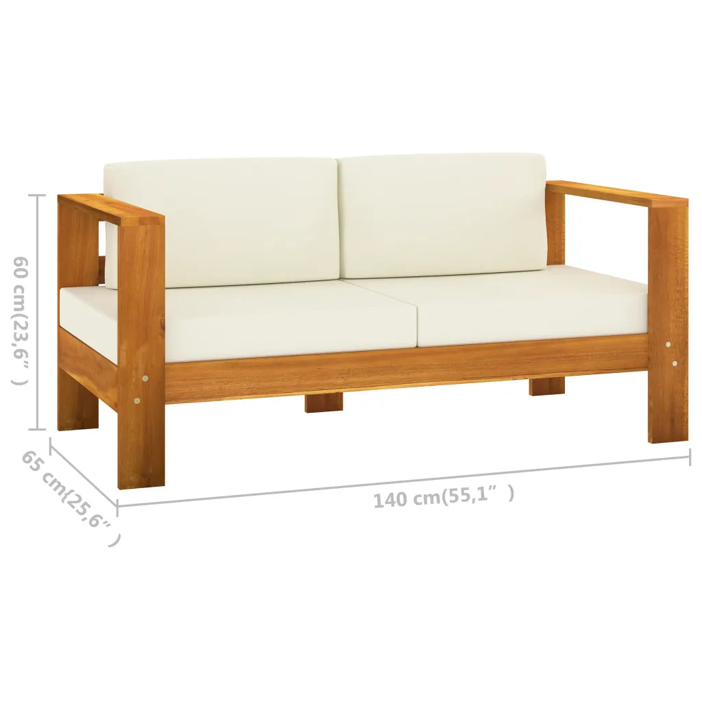 Canapé d'angle salon de jardin luxe avec coussin blanc crème 10cm épaisseur