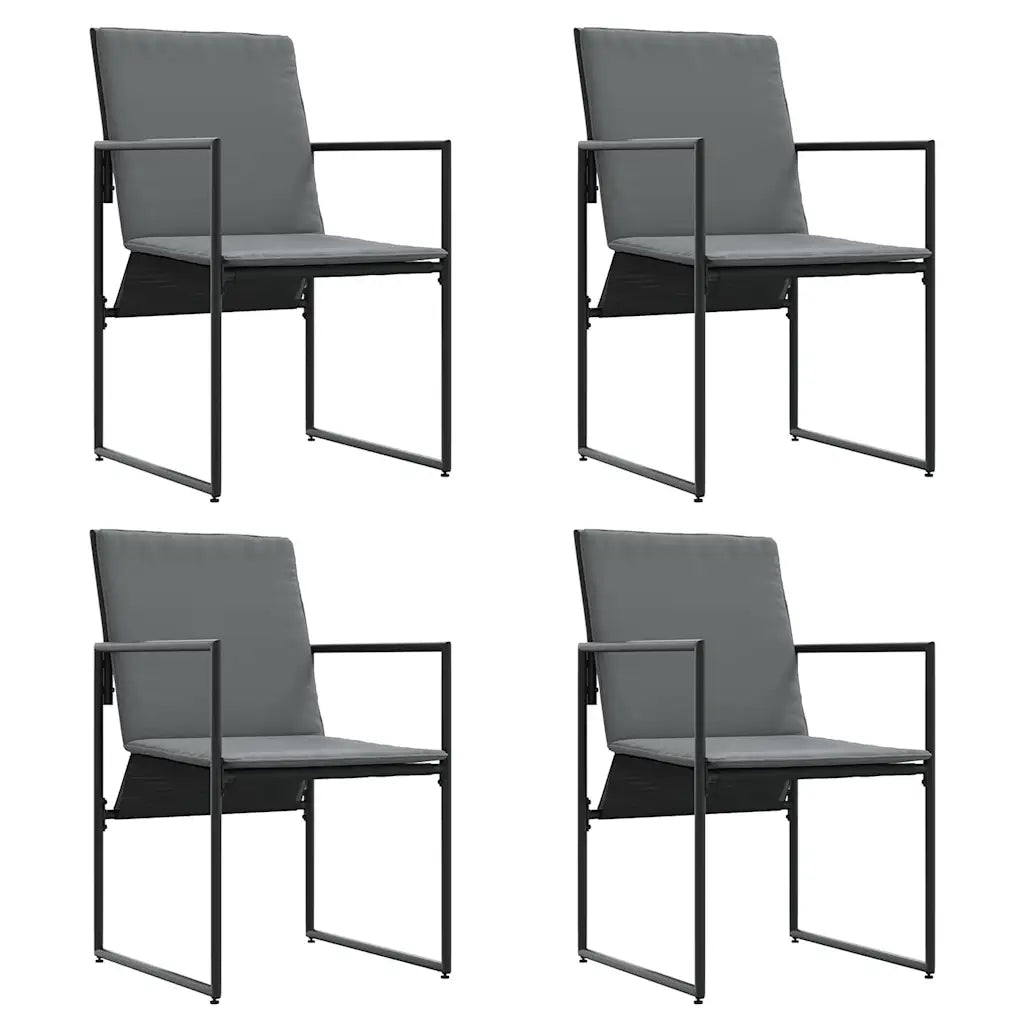gros plan sur les chaises en acier avec assise en textilene noir