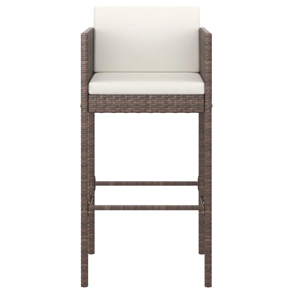Chaise haute de jardin polyrotin marronavec coussins design contemporain
