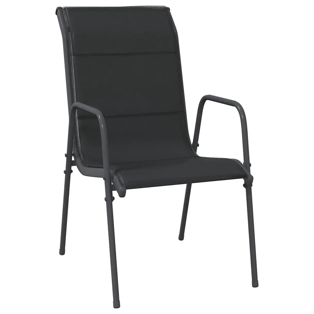 Chaise de jardin en soldes permanentes Textilène résistant intempéries noir anthracite