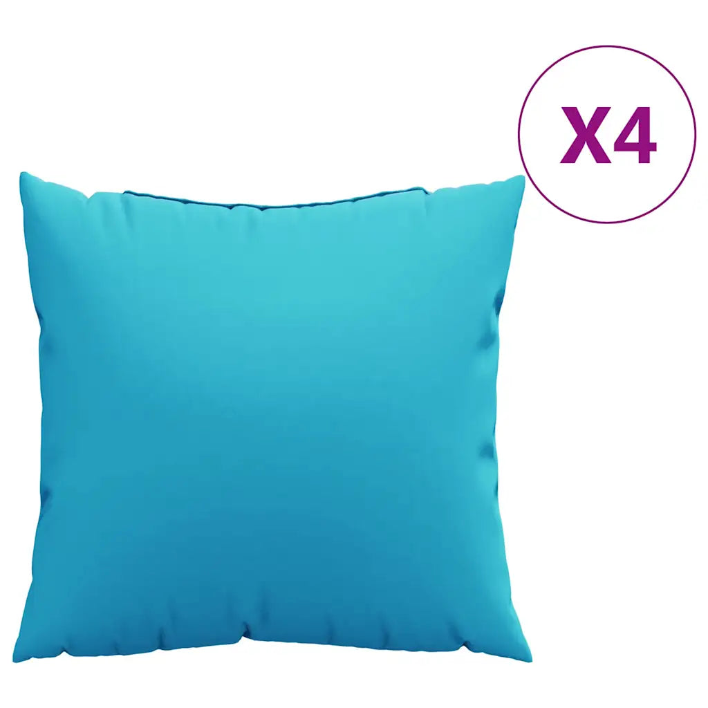 Coussin bleu turquoise 50x50 cm pour extérieur, utilisation polyvalente intérieur/extérieur