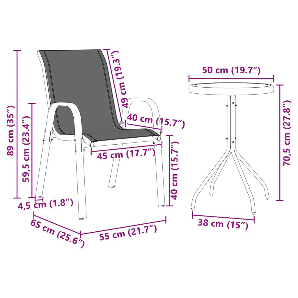 dimensions du salon de jardin pour balcon 