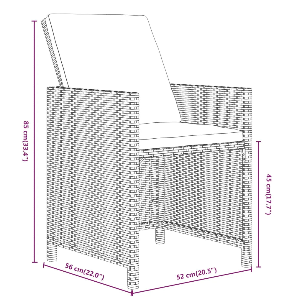 Schéma technique de la chaise