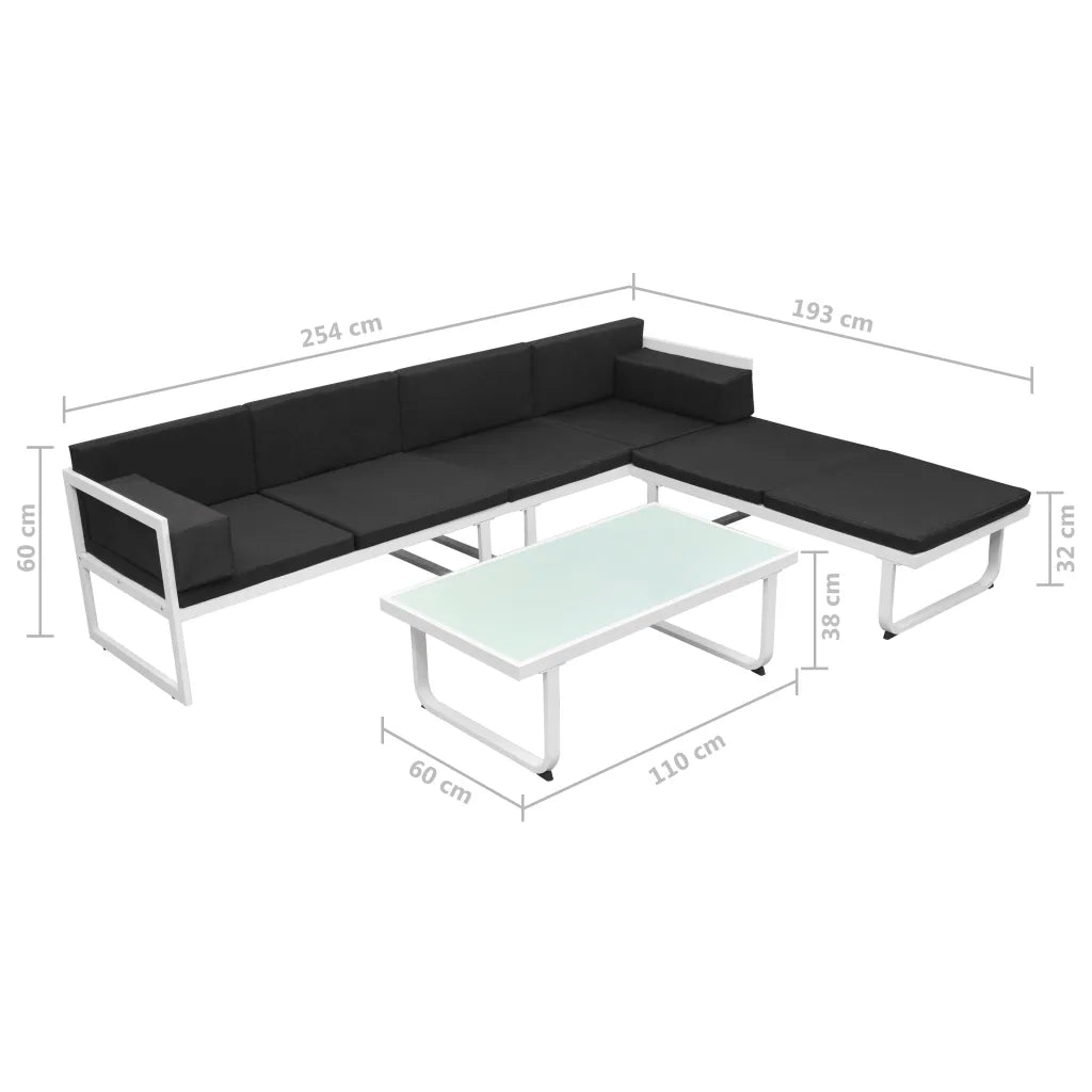 Dimensions de Salon de Jardin en Aluminium