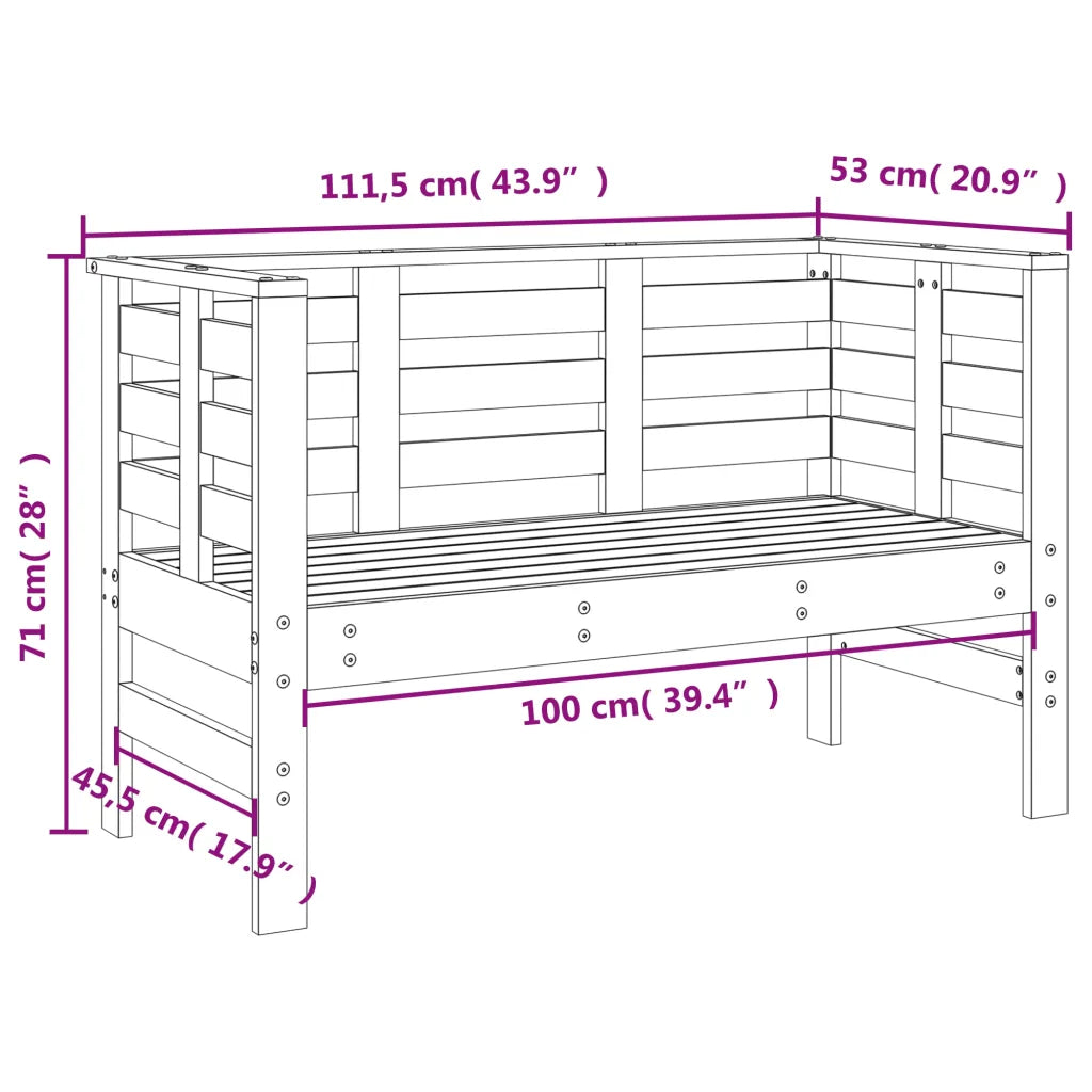 Dimensions du Canapé de Salon de Jardin en Pin