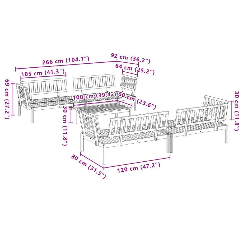 Ensemble de jardin en palette modulable en bois naturel.