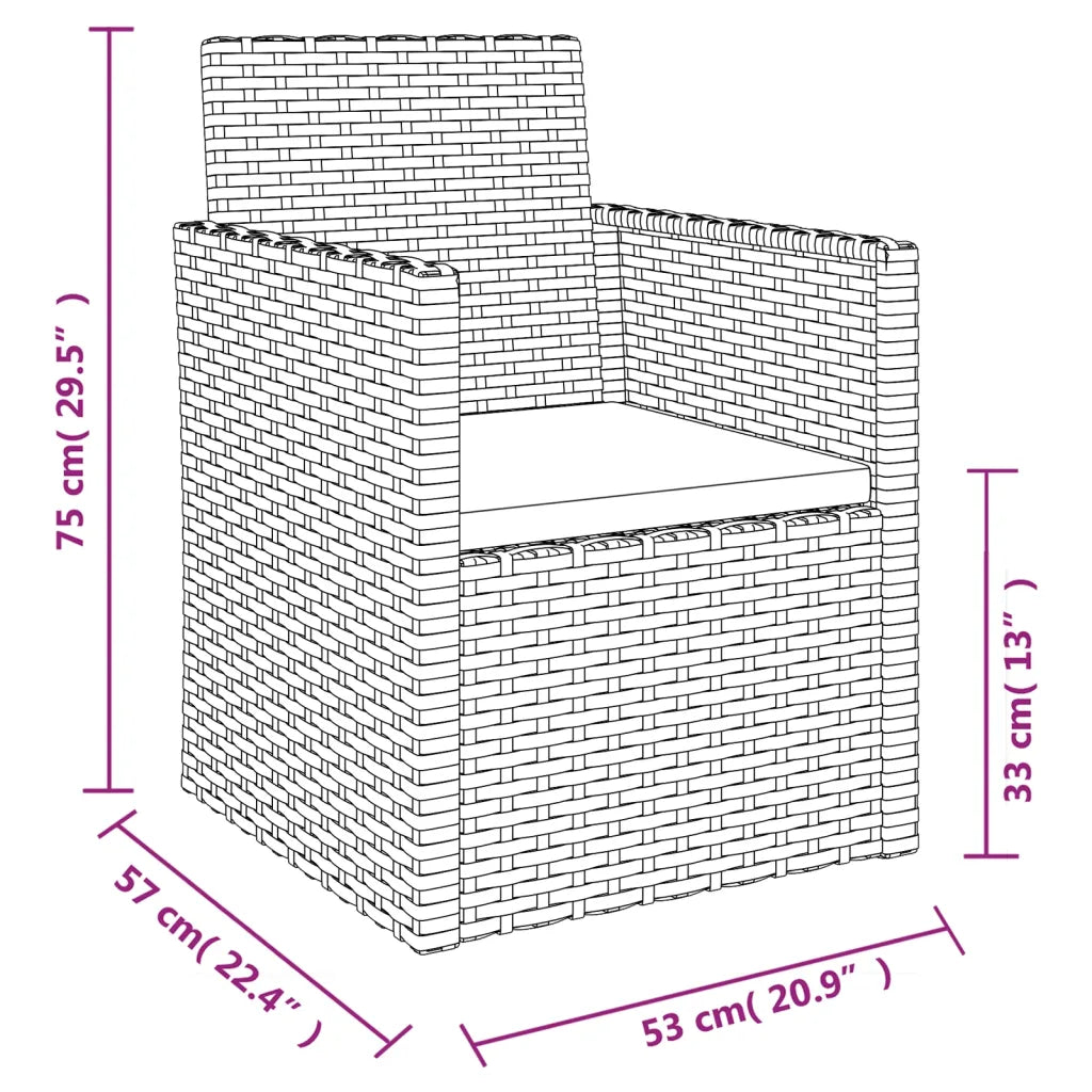 Les dimensions de Fauteuil de ce Salon de Jardin Pas Cher.