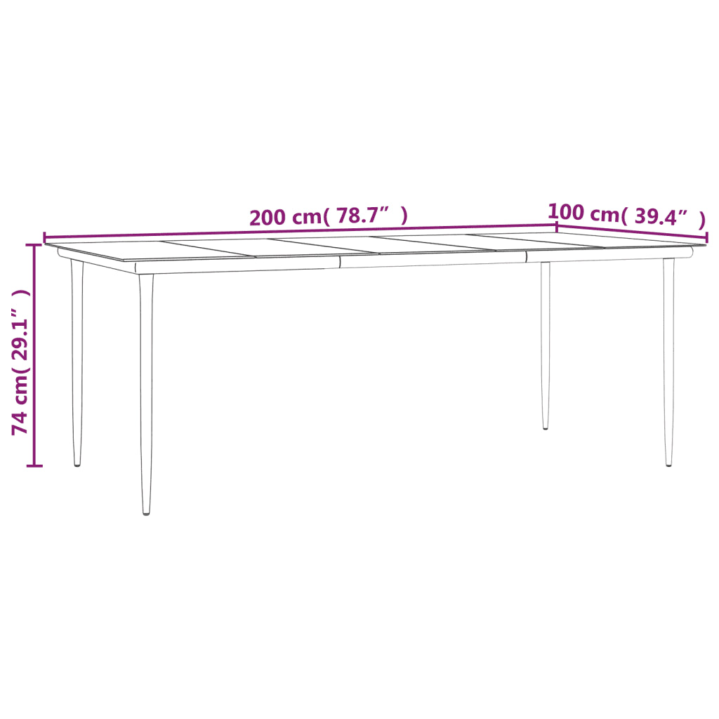 Plan avec dimensions de la Table du Salon de Jardin