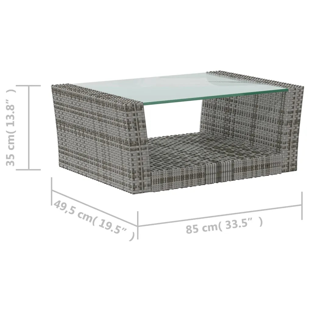 Table basse Acapulco vue angle montrant plateau verre facile à nettoyer et pieds rotin