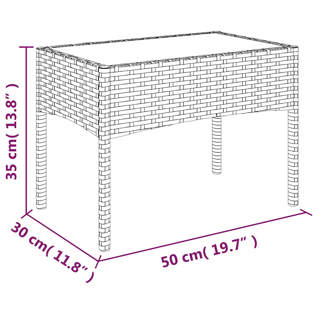 Dimensions de la Table de Salon de Jardin Bas en résine