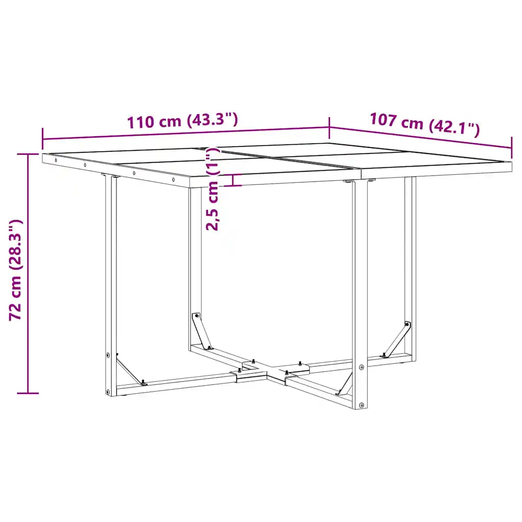 dimensions de la table de ce salon de jardin spécial terrasse