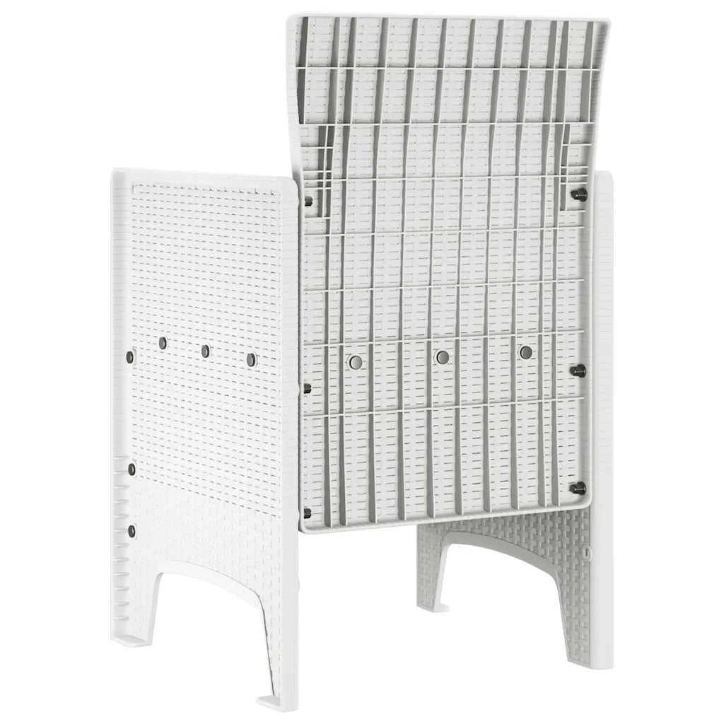 Chaise de jardin blanche pliée en polypropylène design moderne compact