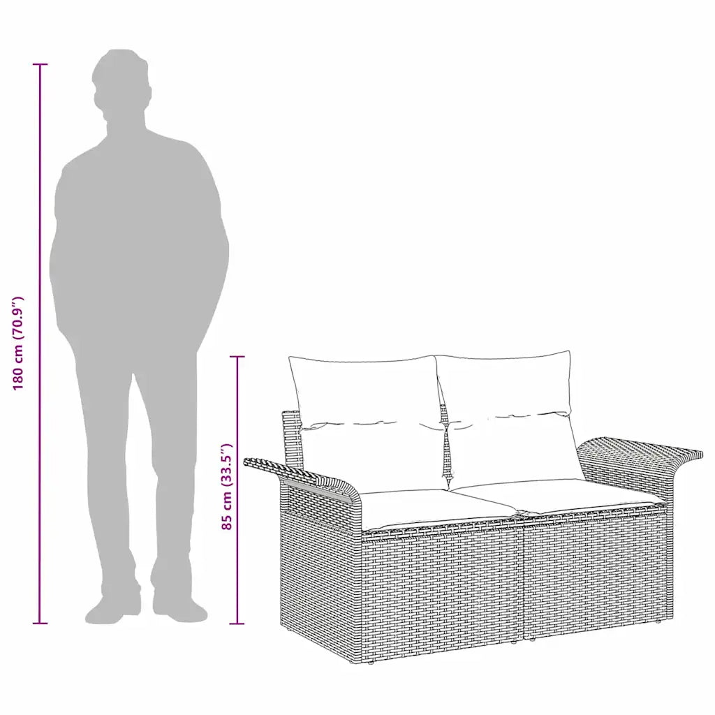 Ensemble complet du canapé de jardin 2 places modulable, poids léger de 13,8 kg pour faciliter les déplacements
