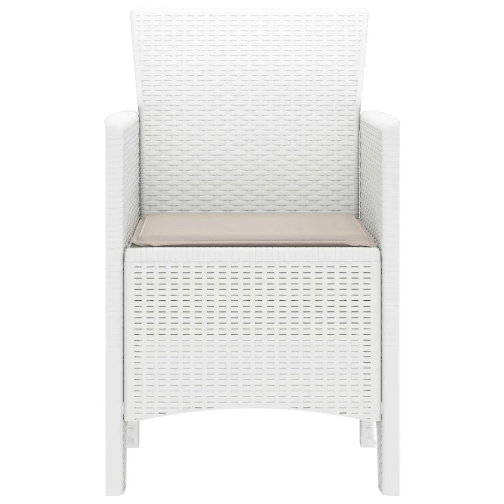 Chaise de jardin blanche avec coussin taupe confortable style contemporain