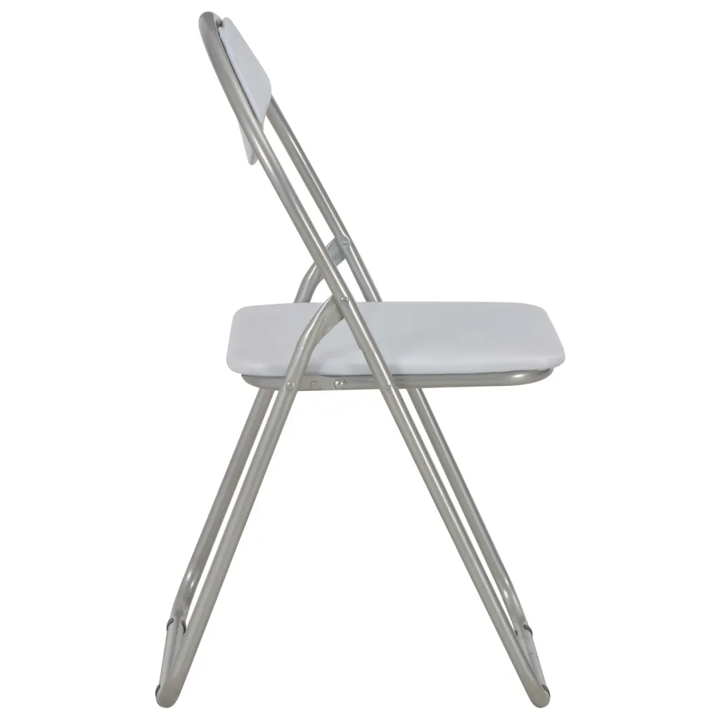 Chaise pliante blanche vue de profil hauteur assise 44 cm confortable
