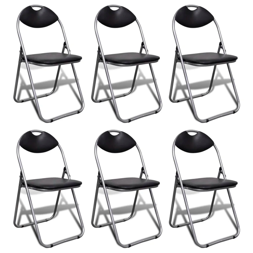 6 chaises pliantes noires similicuir imperméable charge 120 kg prix imbattable
