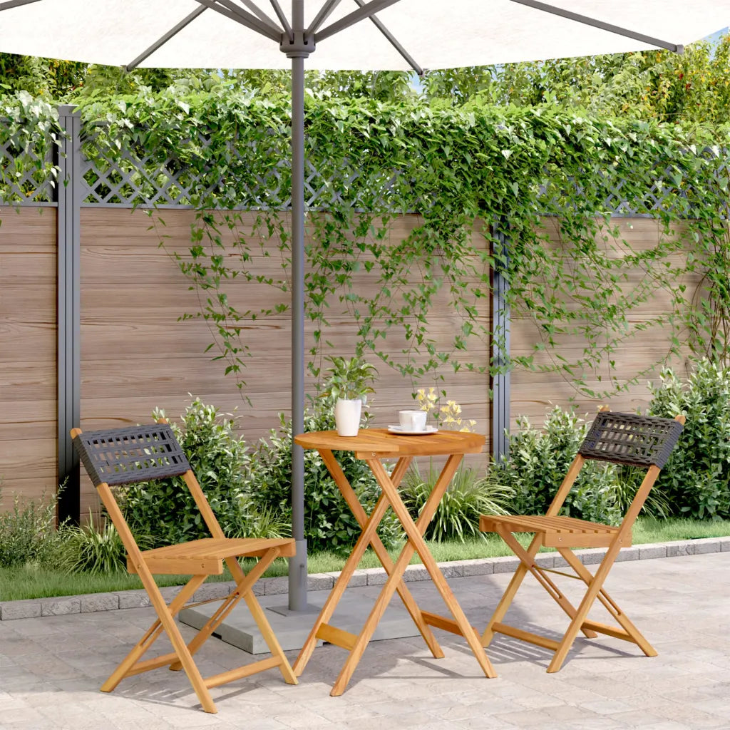 Petit Salon de Jardin avec Dossier Noir
