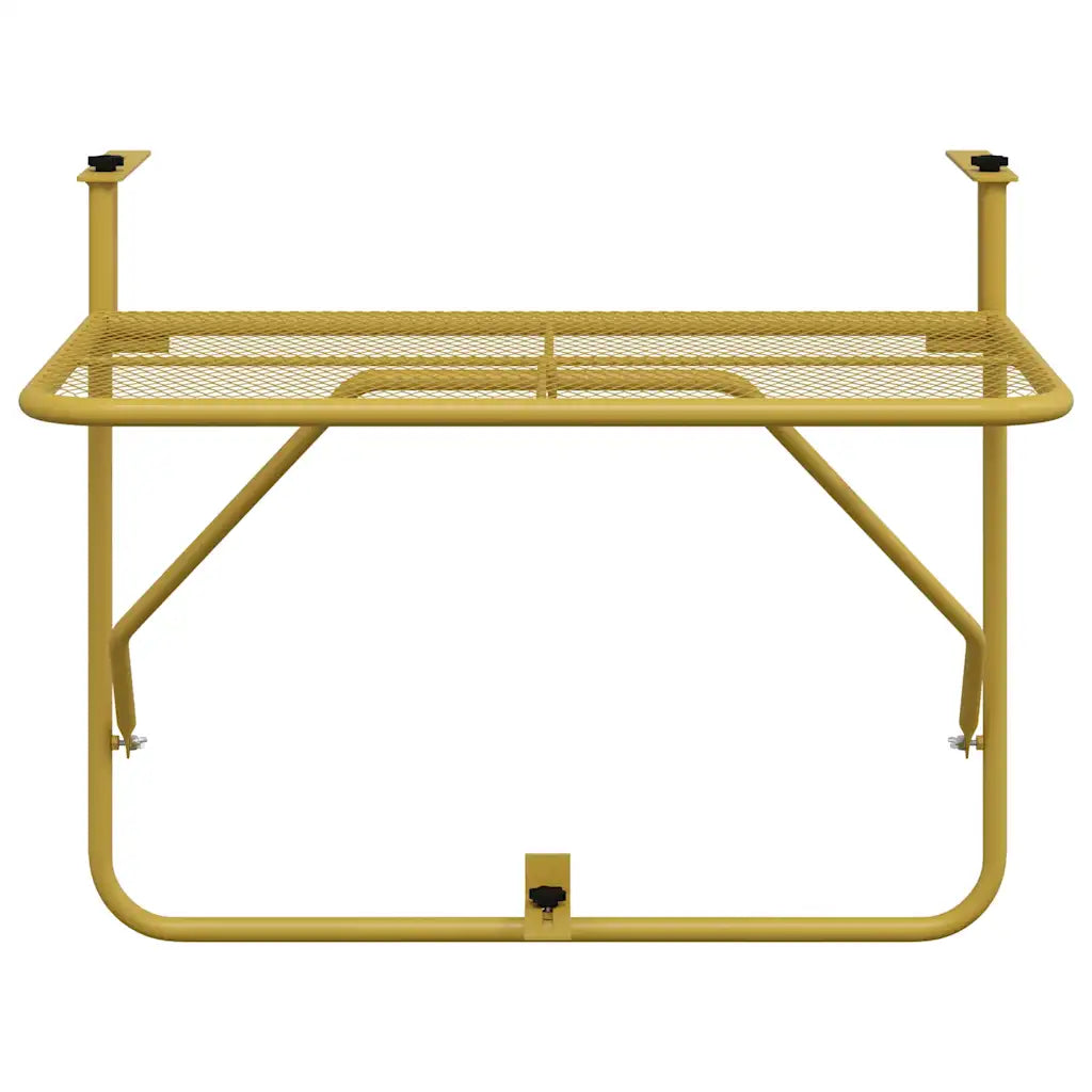 Schéma dimensions table balcon pliable 60x40x65 cm dorée vue technique