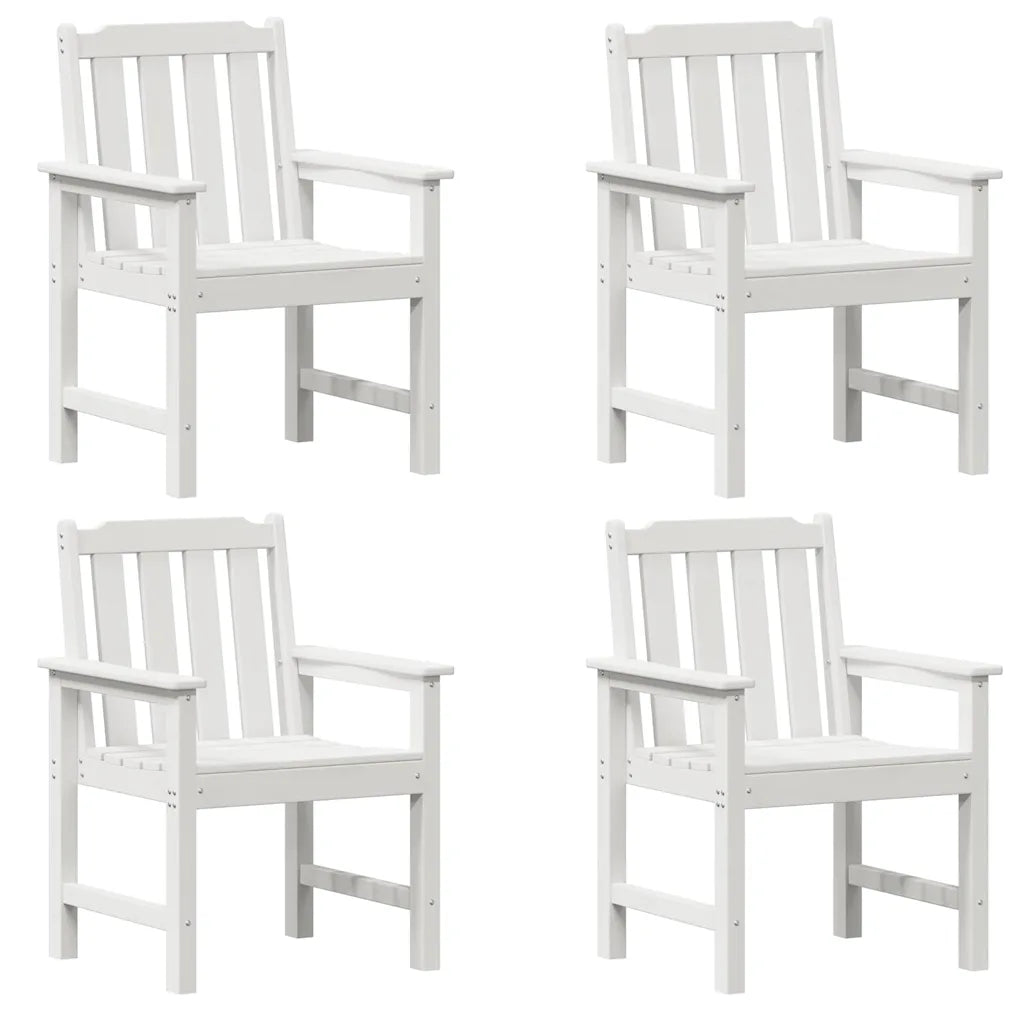 Lot de 4 chaises de jardin blanches polyéthylène haute densité imperméables