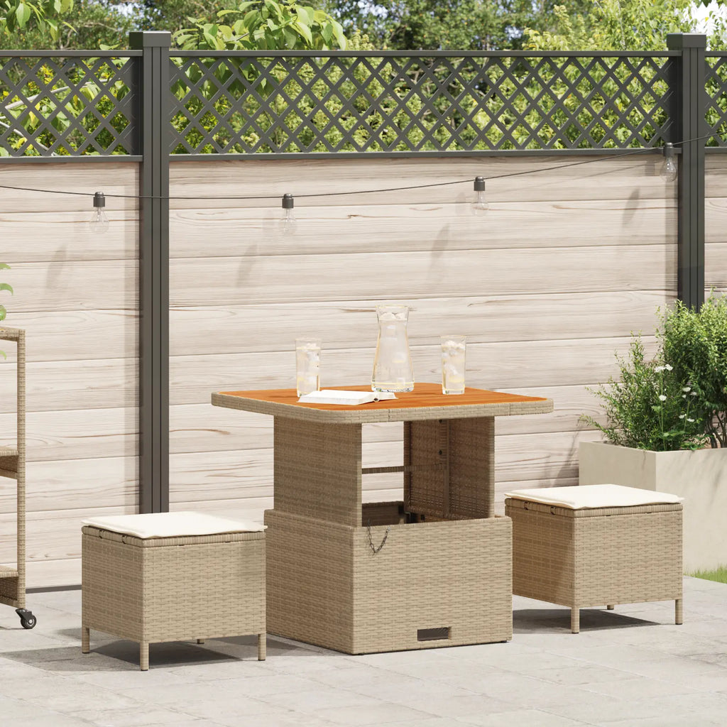 ensemble de table et tabourets de jardin beige