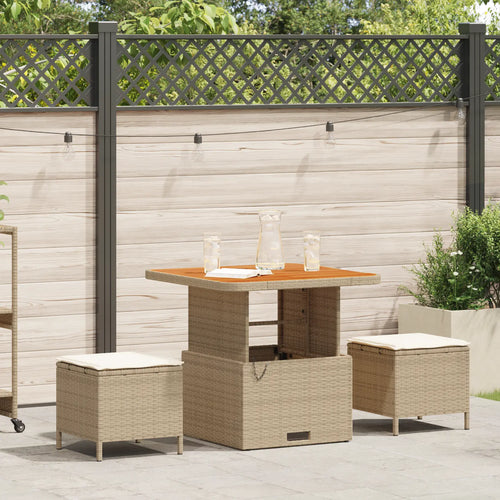 ensemble de table et tabourets de jardin beige