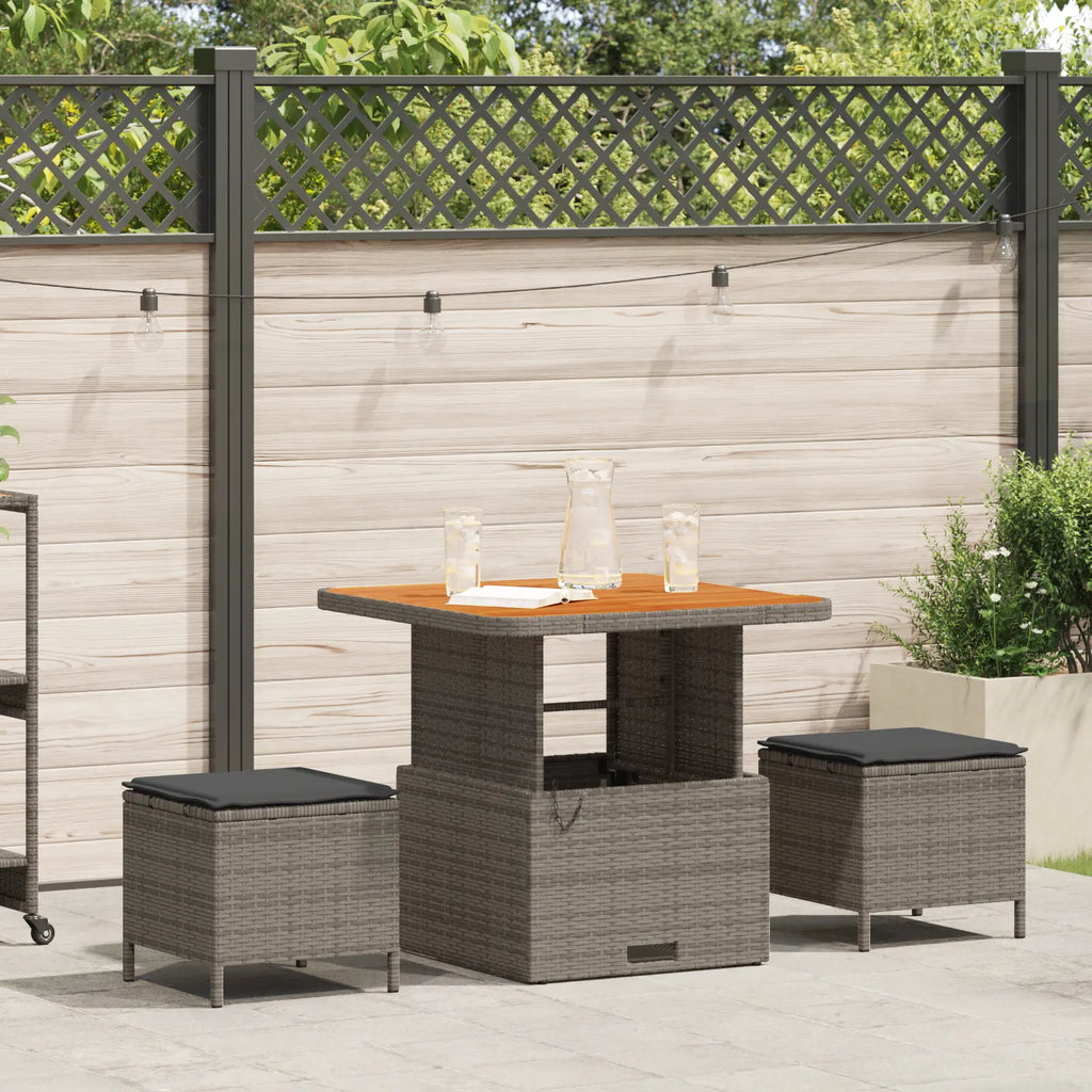 mobilier extérieur moderne en rotin gris