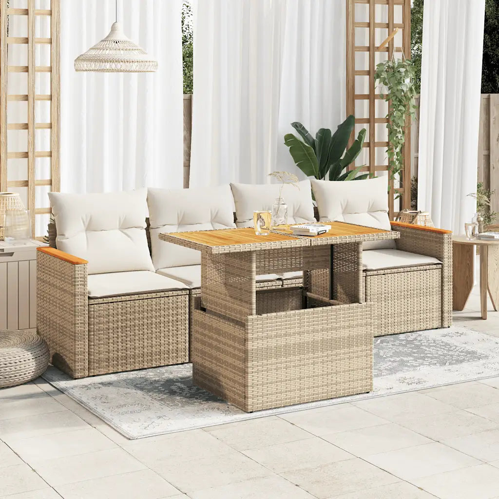 Un magnifique Salon de Jardin avec un plateau en Acacia.