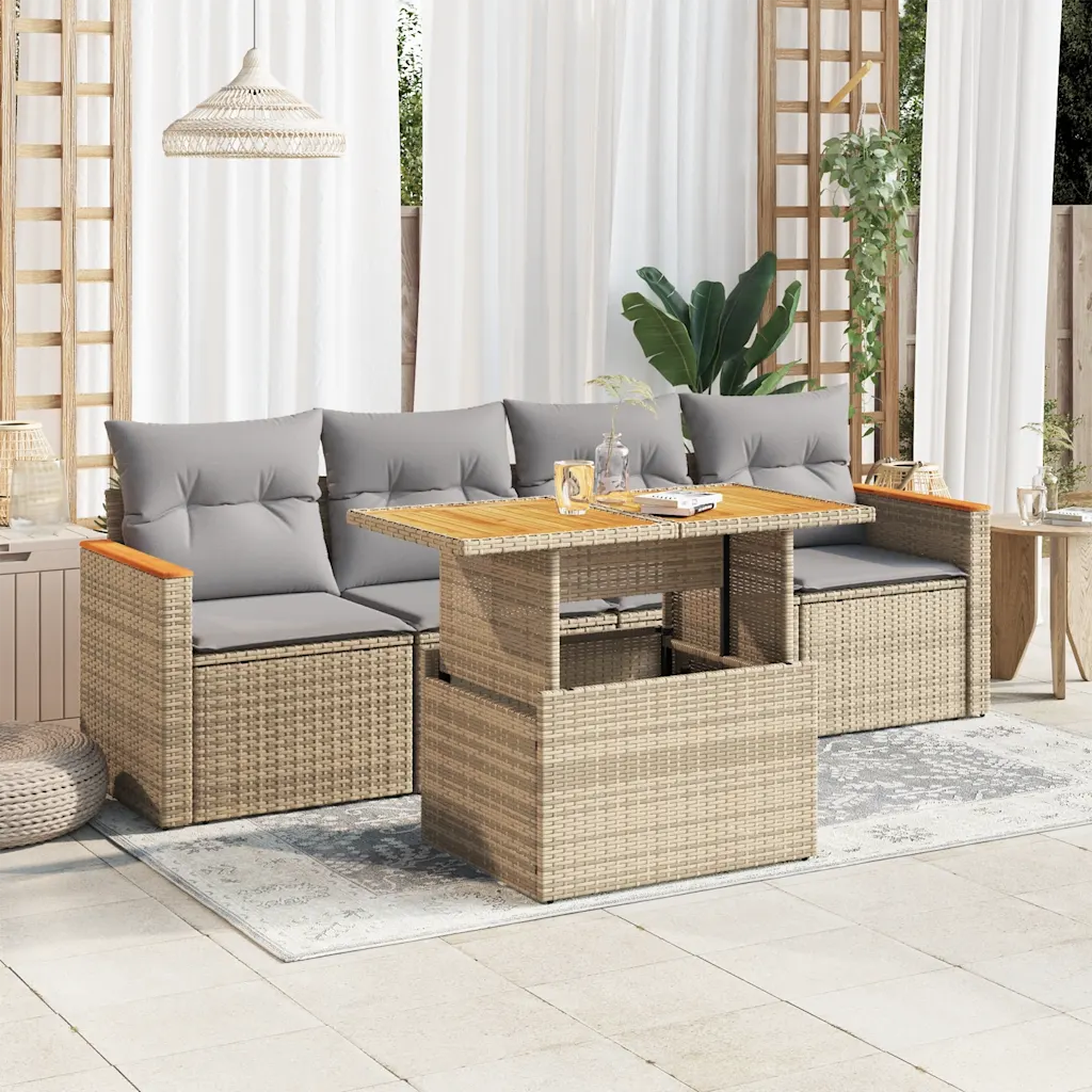 Un magnifique Salon de Jardin avec un plateau en Acacia.