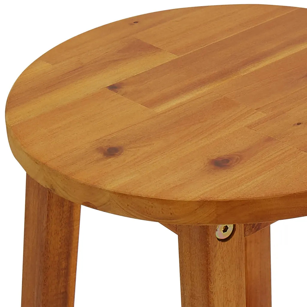 un magnifique Salon de Jardin Bar en bois d'acacia disponible avec des tabourets ronds ou carrés.