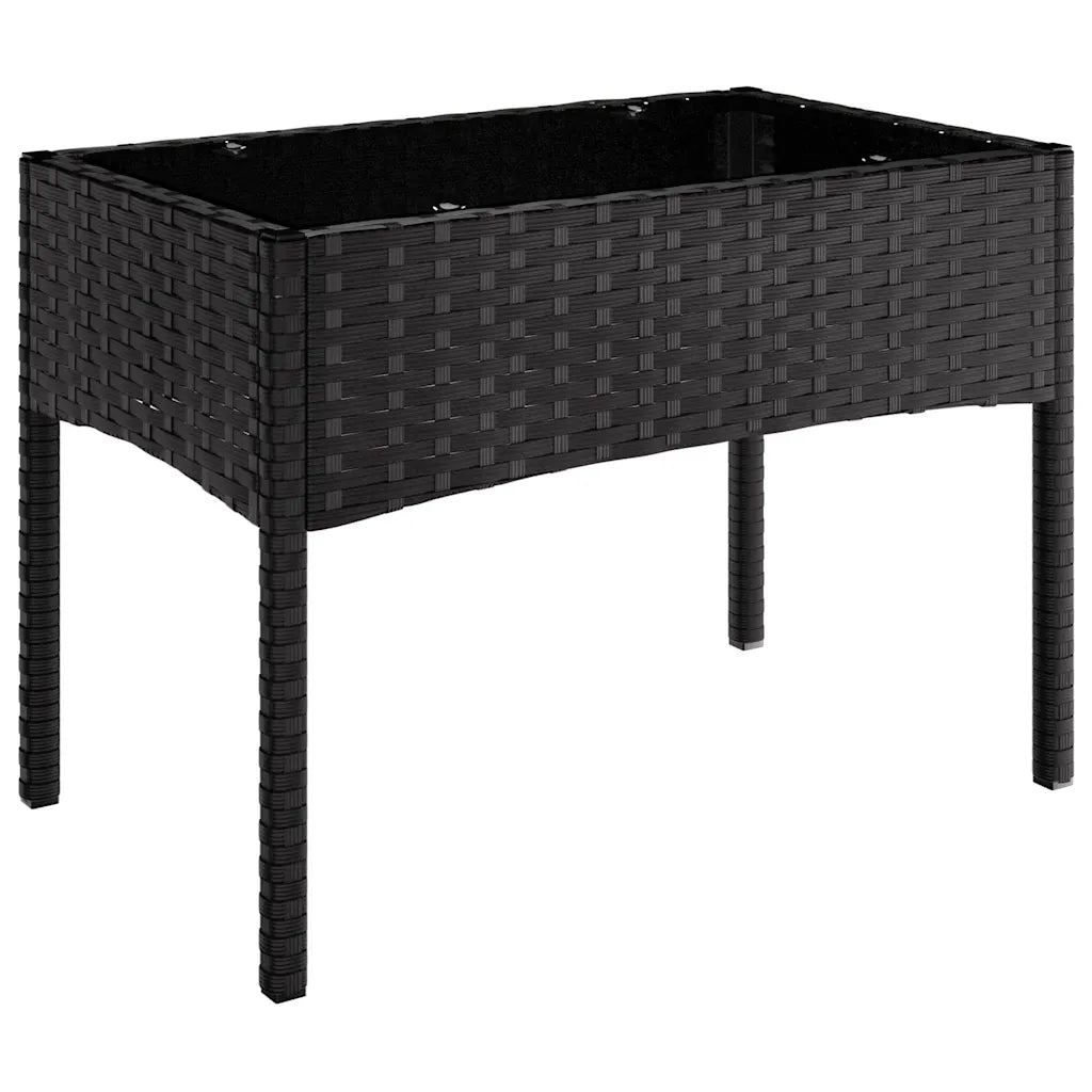 Table Noir de Salon de Jardin Bas en résine