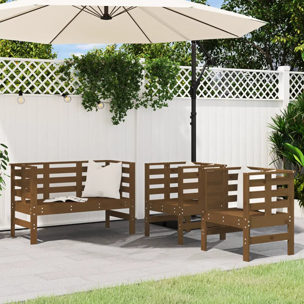 Salon de Jardin en Pin Brun