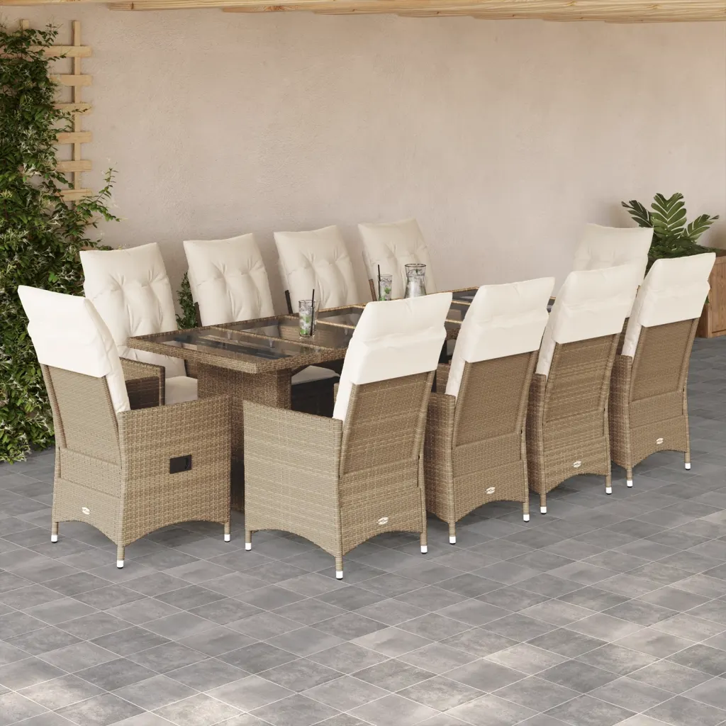 vue d’ensemble du salon de jardin design complet avec table longue