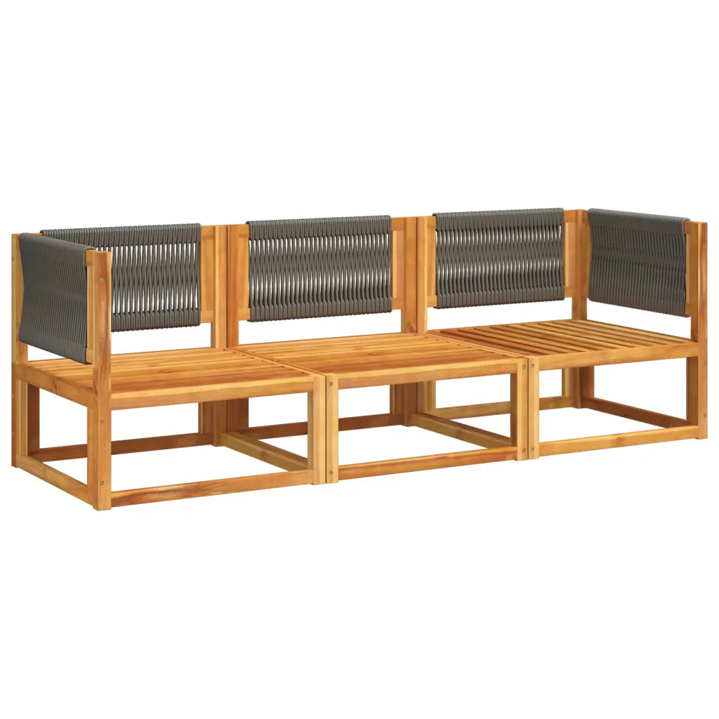 Ensemble canapé de jardin en acacia, capacité 110 kg par siège
