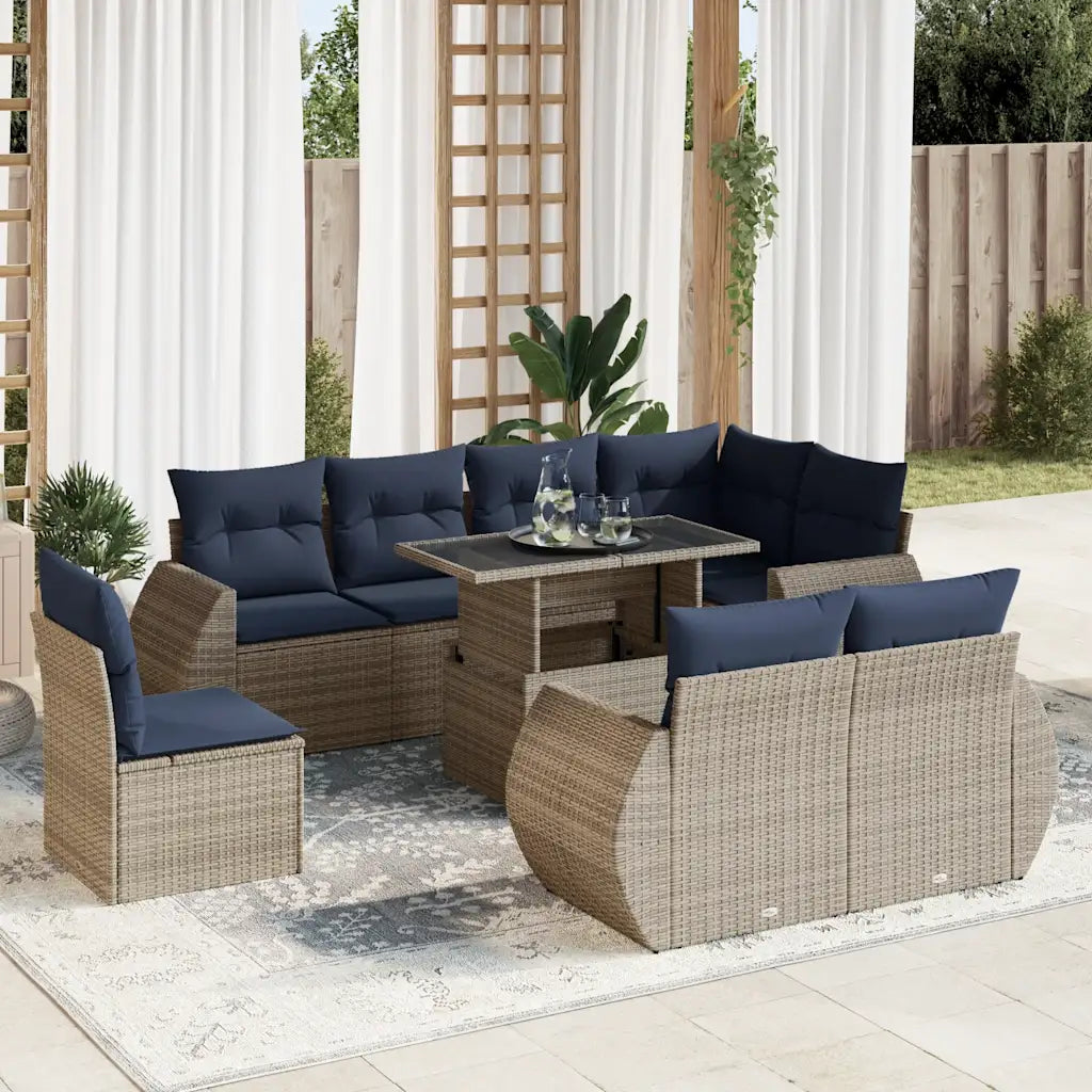 Un ensemble de Salon de Jardin en Rotin moderne et pas cher. Disponible en 4 coloris.