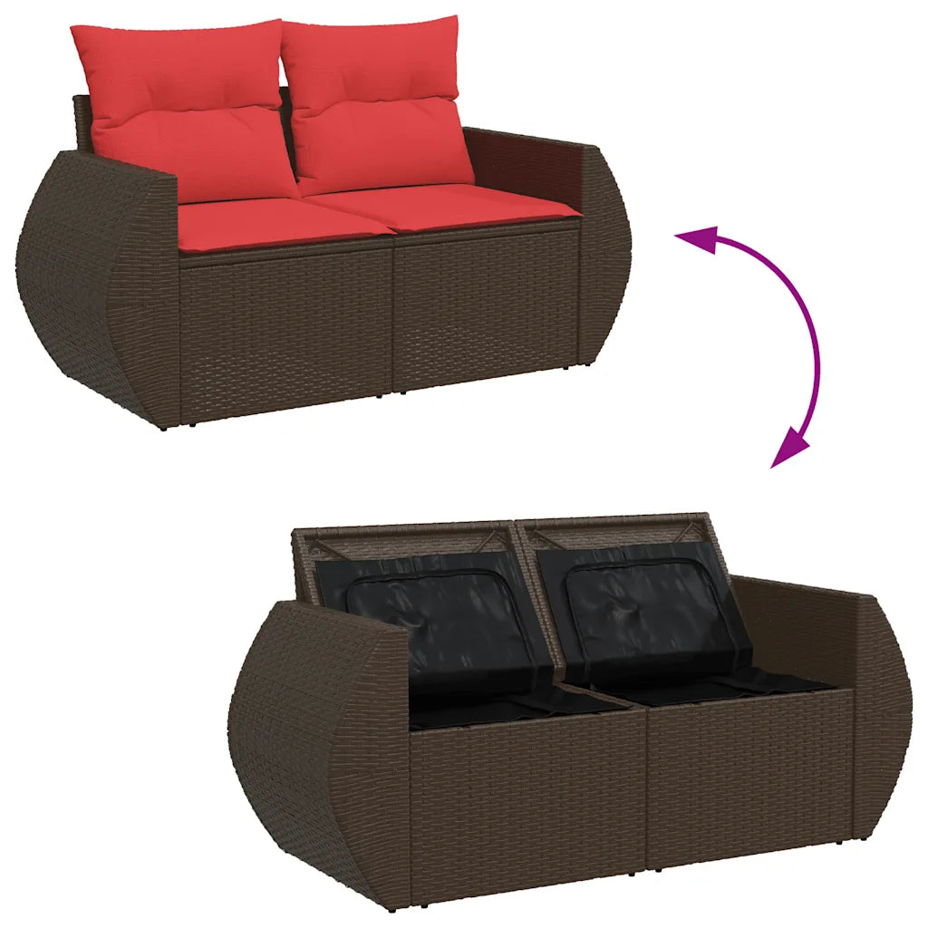 Un ensemble de Salon de Jardin en Rotin moderne et pas cher. Disponible en 4 coloris.