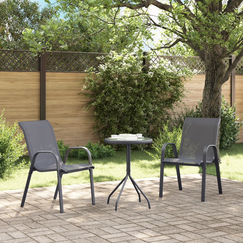 ensemble repas de balcon design contemporain gris