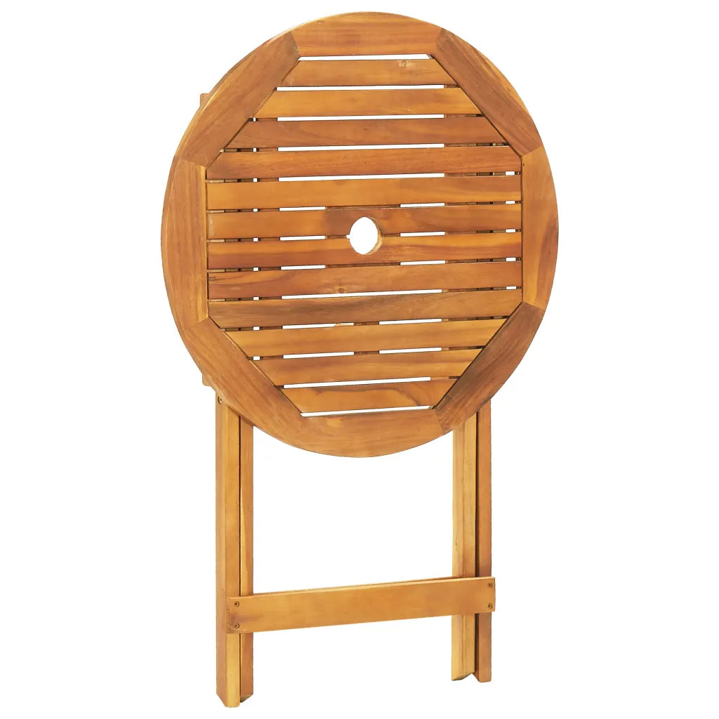 Table Ronde repliée en Bois Massif