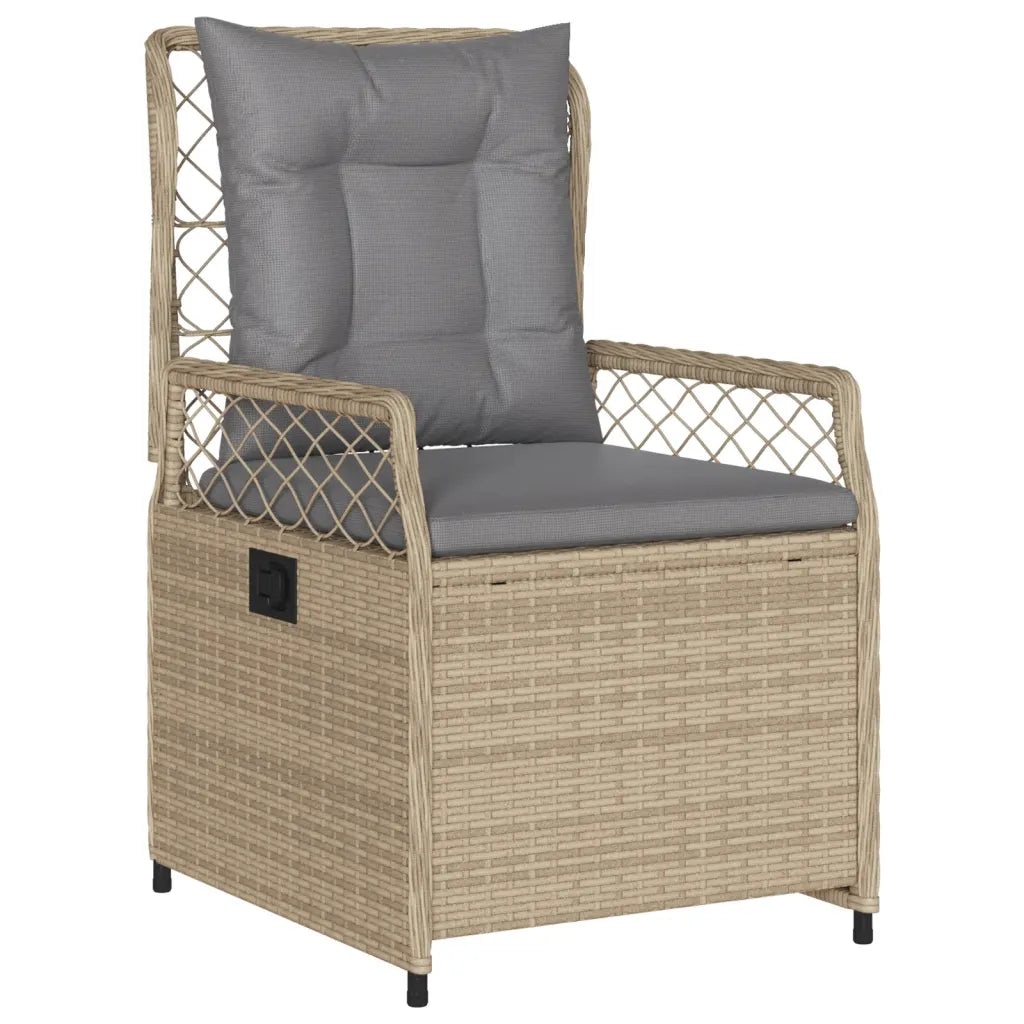 vue rapprochée du tressage en rotin PE beige