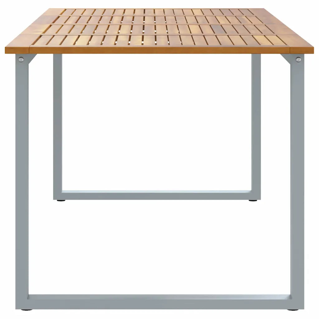 Table patio bois massif 200 cm structure aluminium résistante intempéries