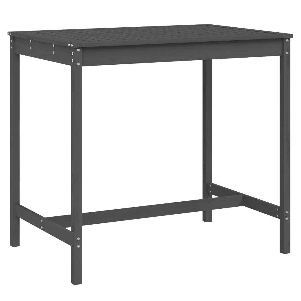 Table haute jardin bois pin massif gris anthracite design contemporain
